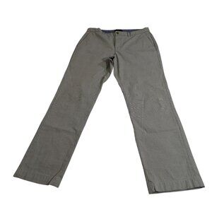 Banana Republic Mens Slim Fit Brown Plaid Pants Size 34 x 32 Straight Leg Pocket